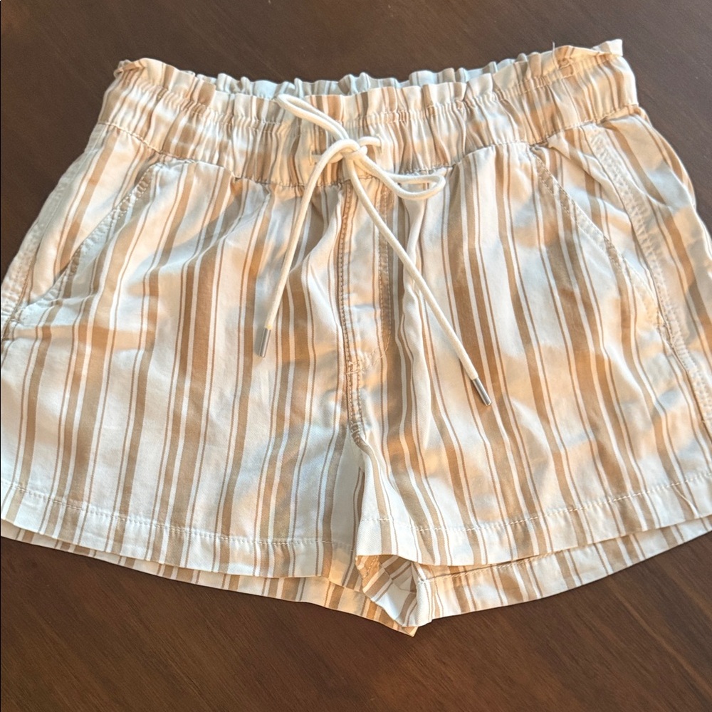 LOFT Striped Drawstring Shorts